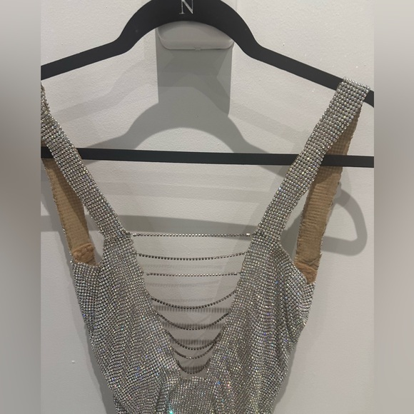 custom sparkly rhinestone deep v dress backless - Picture 9 of 13